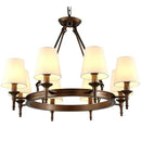 GobekUsa Country Retro Chandelier Fabric Lampshade Ceiling Pendant Light for Home Indoor Decor