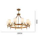GobekUsa Country Retro Chandelier Fabric Lampshade Ceiling Pendant Light for Home Indoor Decor