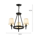GobekUsa Country Retro Chandelier Fabric Lampshade Ceiling Pendant Light for Home Indoor Decor
