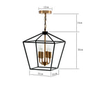 GobekUsa Country Style Iron LED Chandelier for Home Lighting