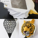 GobekUsa Country Style Tiger Sconce Wall Lamp for Children's Room - Yellow/Gray Resin with Clear Crystal Shade and 1 Bulb