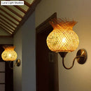 GobekUsa Countryside Rattan Wall Sconce with 1 Beige Light - Handcrafted for Bedroom (Down/Up)