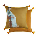 GobekUsa Court Puppy Print Fur Fringed Bolster Pillowcase Decorative Throw Pillow Cover