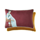 GobekUsa Court Puppy Print Fur Fringed Bolster Pillowcase Decorative Throw Pillow Cover