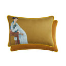 GobekUsa Court Puppy Print Fur Fringed Bolster Pillowcase Decorative Throw Pillow Cover