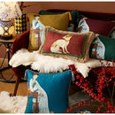 GobekUsa Court Puppy Print Fur Fringed Bolster Pillowcase Decorative Throw Pillow Cover