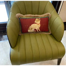 GobekUsa Court Puppy Print Fur Fringed Bolster Pillowcase Decorative Throw Pillow Cover