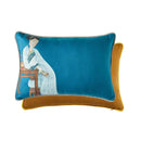 GobekUsa Court Puppy Print Fur Fringed Bolster Pillowcase Decorative Throw Pillow Cover