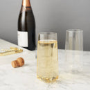 Seneca Faceted Crystal Stemless Champagne Flutes Set of 2 by Viski
