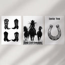 Western Cowgirl Wall Art Set of 3. Rustic Ranch Decor by Wall Art Set