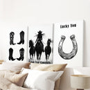 Western Cowgirl Wall Art Set of 3. Rustic Ranch Decor by Wall Art Set