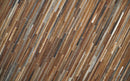 Modern Stripes Cowhide Leather Striped Tan Brown and Ivory Leather Multi Size Area Rug