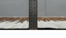 Modern Stripes Cowhide Leather Striped Tan Brown and Ivory Leather Multi Size Area Rug