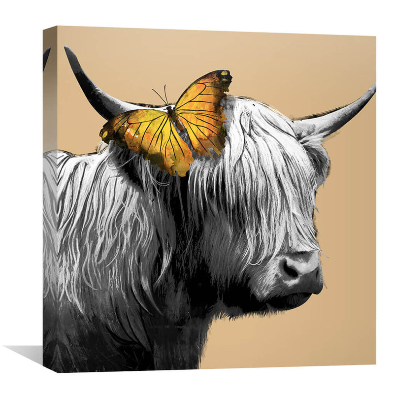 Cows and Butterfly Canvas