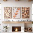 Cozy Fall Wall Art Set of 3. Pumpkins and Autumn Leaves by Wall Art Set