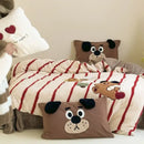 GobekUsa Cozy Autumn Winter King Size Duvet Set with Velvet Blanket Cover