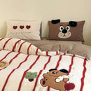 GobekUsa Cozy Autumn Winter King Size Duvet Set with Velvet Blanket Cover