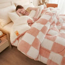 GobekUsa Cozy Checkerboard Winter Blanket - Super Thick & Soft Cashmere Duvet Comforter
