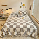 GobekUsa Cozy Checkered Fleece Blanket for All Seasons