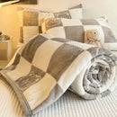 GobekUsa Cozy Checkered Fleece Blanket for All Seasons
