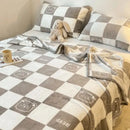 GobekUsa Cozy Checkered Fleece Blanket for All Seasons