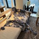 GobekUsa Cozy Chinese Ink Knit Blanket for All Seasons - Soft Sofa and Bed Cover