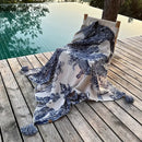 GobekUsa Cozy Chinese Ink Knit Blanket for All Seasons - Soft Sofa and Bed Cover