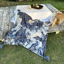 GobekUsa Cozy Chinese Ink Knit Blanket for All Seasons - Soft Sofa and Bed Cover