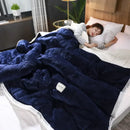 GobekUsa Cozy Coral Fleece Double Blanket for Beds - Super Soft Plush Quilt