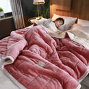 GobekUsa Cozy Coral Fleece Double Blanket for Beds - Super Soft Plush Quilt