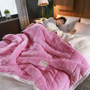 GobekUsa Cozy Coral Fleece Double Blanket for Beds - Super Soft Plush Quilt