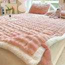 GobekUsa Cozy Faux Rabbit Fur Quilted Mattress: Super Soft Warm Tatami Mat for Home