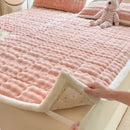 GobekUsa Cozy Faux Rabbit Fur Quilted Mattress: Super Soft Warm Tatami Mat for Home