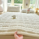 GobekUsa Cozy Faux Rabbit Fur Quilted Mattress: Super Soft Warm Tatami Mat for Home