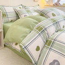 GobekUsa Cozy Flower Print Bedding Set: Brushed Cotton, Skin-Friendly, Soft, Thick, 4Pcs
