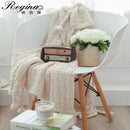 GobekUsa Cozy Fringed Plaid Throw Blanket - Soft Knitted Acrylic Sofa Blanket for Home Décor & Bedding