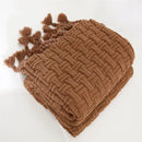 GobekUsa Cozy Fringed Plaid Throw Blanket - Soft Knitted Acrylic Sofa Blanket for Home Décor & Bedding