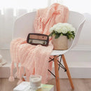 GobekUsa Cozy Fringed Plaid Throw Blanket - Soft Knitted Acrylic Sofa Blanket for Home Décor & Bedding