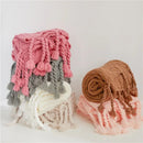 GobekUsa Cozy Fringed Plaid Throw Blanket - Soft Knitted Acrylic Sofa Blanket for Home Décor & Bedding