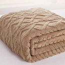GobekUsa Cozy Jacquard Plush Blanket: Soft Winter Sofa Throw, Office Travel Nap Shawl