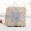GobekUsa Cozy Jacquard Plush Blanket: Soft Winter Sofa Throw, Office Travel Nap Shawl