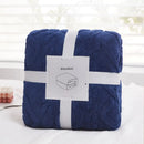 GobekUsa Cozy Jacquard Plush Blanket: Soft Winter Sofa Throw, Office Travel Nap Shawl