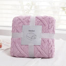 GobekUsa Cozy Jacquard Plush Blanket: Soft Winter Sofa Throw, Office Travel Nap Shawl