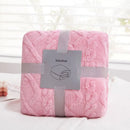 GobekUsa Cozy Jacquard Plush Blanket: Soft Winter Sofa Throw, Office Travel Nap Shawl