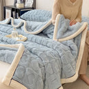 GobekUsa Cozy Jacquard Taffeta & Flannel Nap Blanket - Warm, Thick Comforter for Bedroom