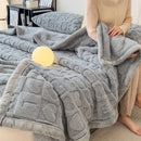GobekUsa Cozy Jacquard Taffeta & Flannel Nap Blanket - Warm, Thick Comforter for Bedroom