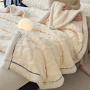 GobekUsa Cozy Jacquard Taffeta & Flannel Nap Blanket - Warm, Thick Comforter for Bedroom