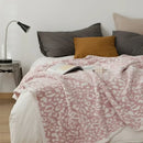 GobekUsa Cozy Leopard Print Knitted Blanket - Winter Faux Fur Microfiber Throw