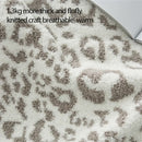 GobekUsa Cozy Leopard Print Knitted Blanket - Winter Faux Fur Microfiber Throw