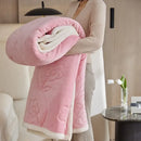 GobekUsa Cozy Three-Layer Lamb Wool Sofa Blanket for Autumn & Winter Decor